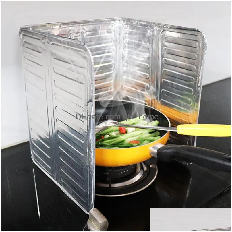 kitchen frying pan oil splash protection screen cover gas stove anti splatter shield guard oil divider baffle cooking tools