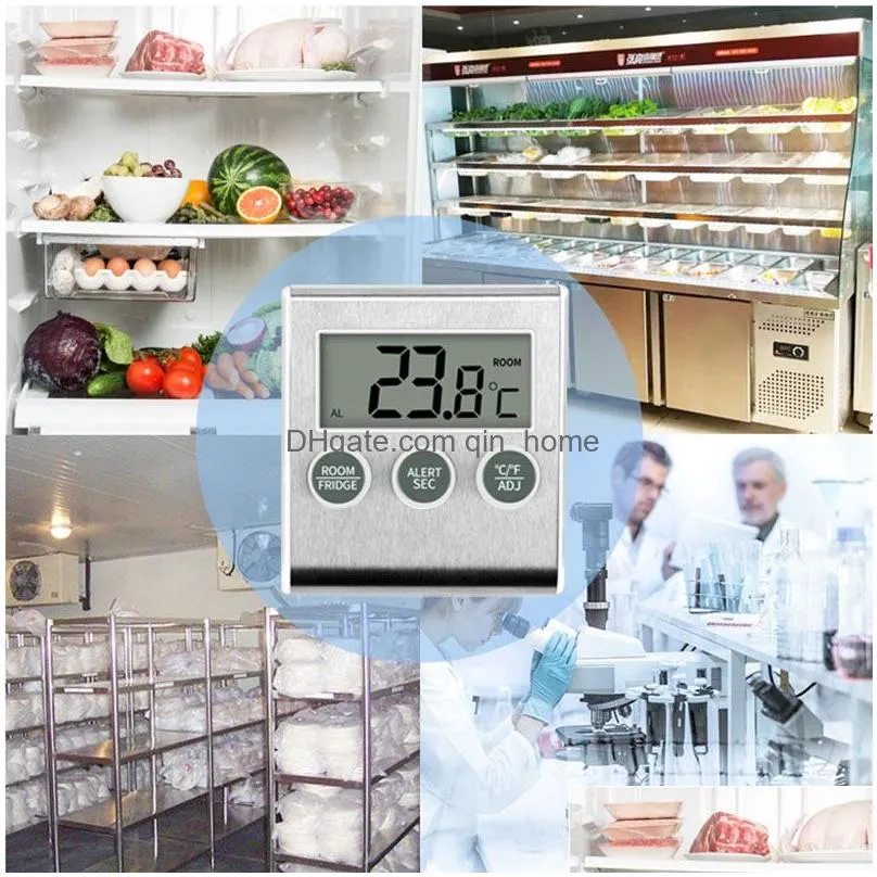 digital zer alarm with probe magnet thermometers cold room temperature gauge monitor refrigerator thermometer