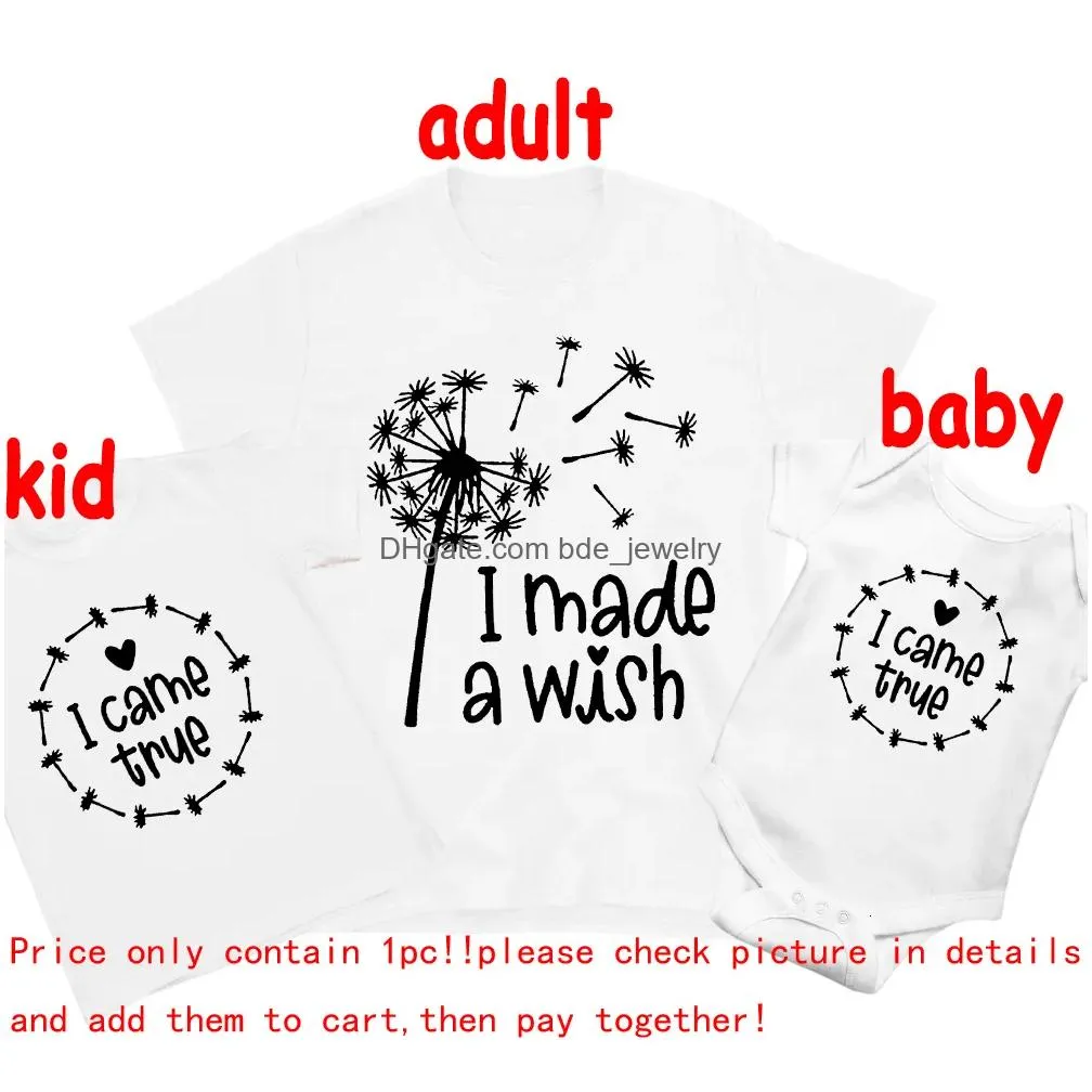 family matching outfits mommy kid and baby matching shirts i made a tee i came true es family matching outfits mothers day gift baby bodysuit