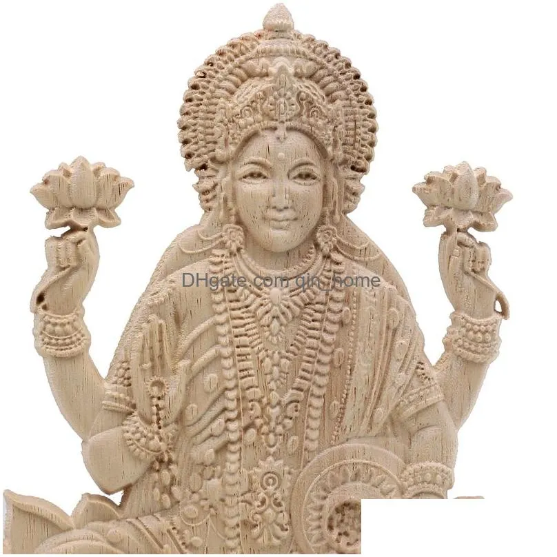 vzlx religious buddha statue wood carved applique frame onlay furniture decoration accessories door vintage home decor crafts 210318