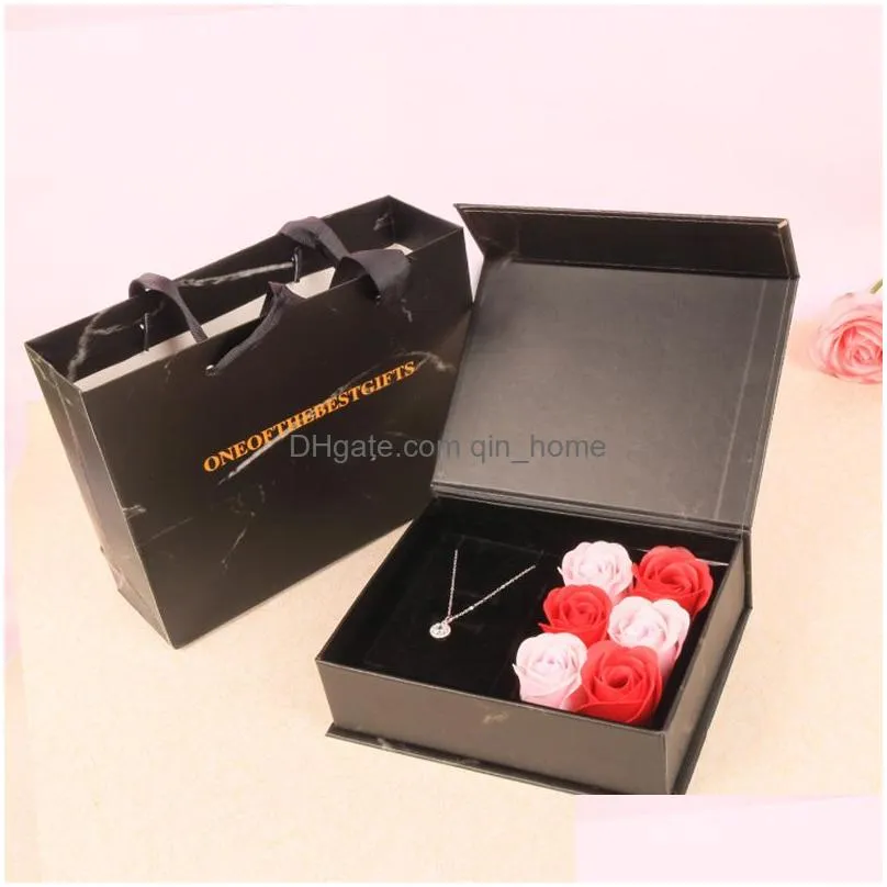 valentines day soap flower gift wrap box jewelry flap creative lipstick necklace perfume set gift boxes