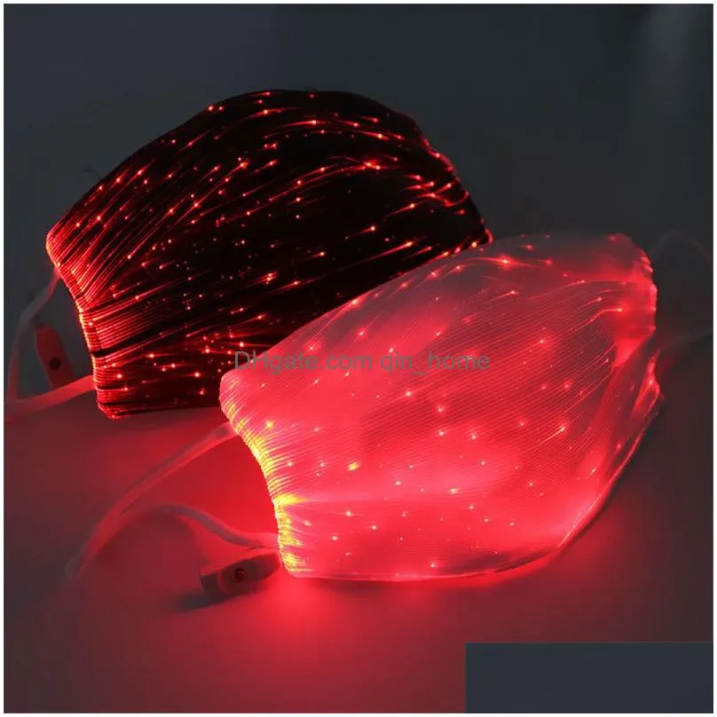 glowing mask with pm2.5 filter luminous led face masks for party festival masquerade rave mask