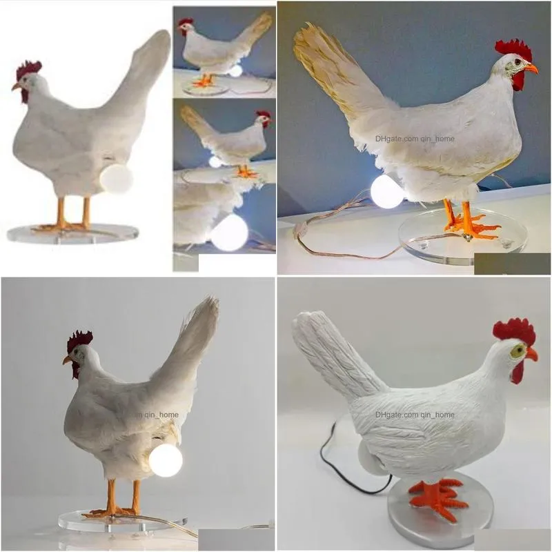 decorative objects figurines easter white rooster lamp imitation chicken butt lamp taxidermy chicken egg lam exists resin designtable bulb taxidermy