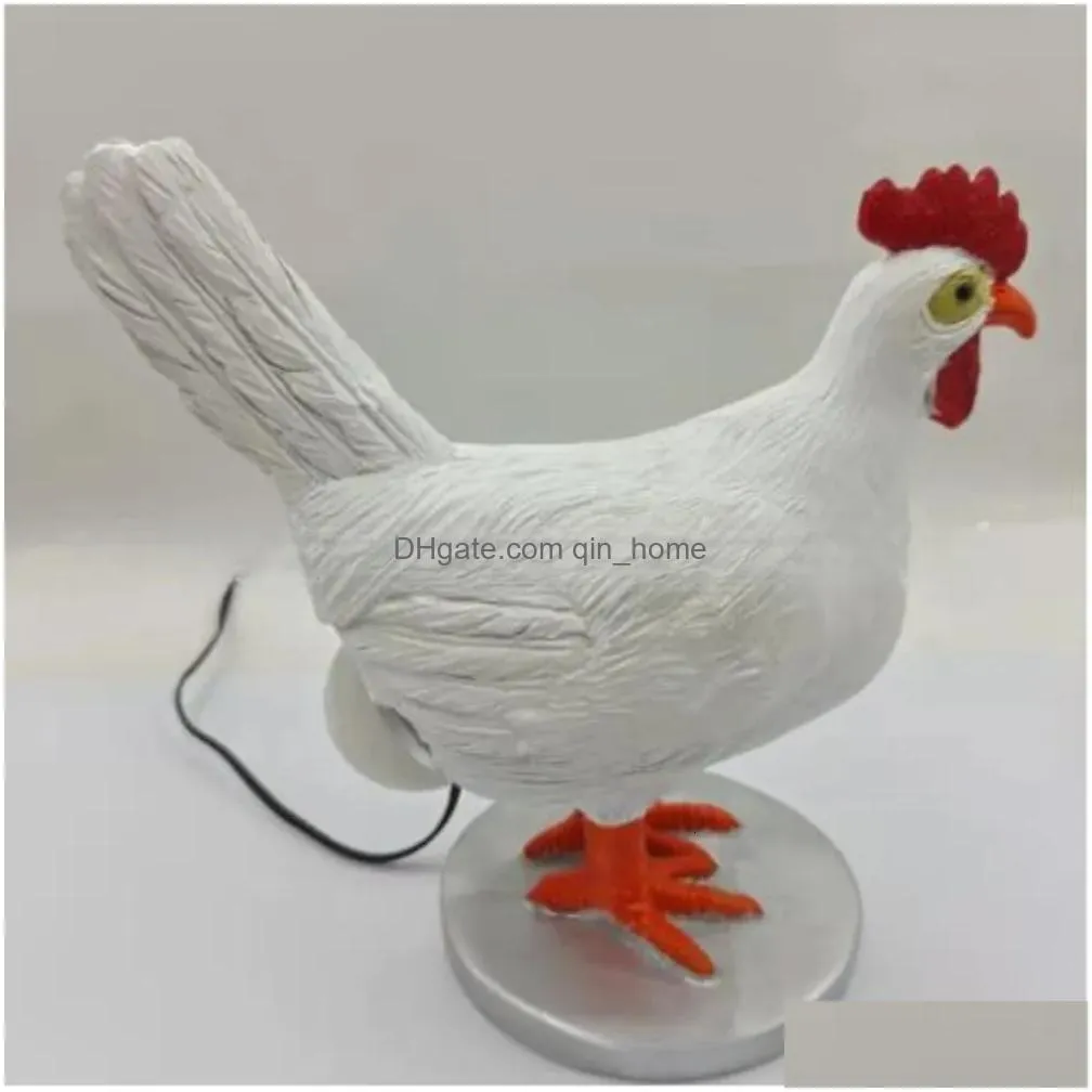 decorative objects figurines easter white rooster lamp imitation chicken butt lamp taxidermy chicken egg lam exists resin designtable bulb taxidermy