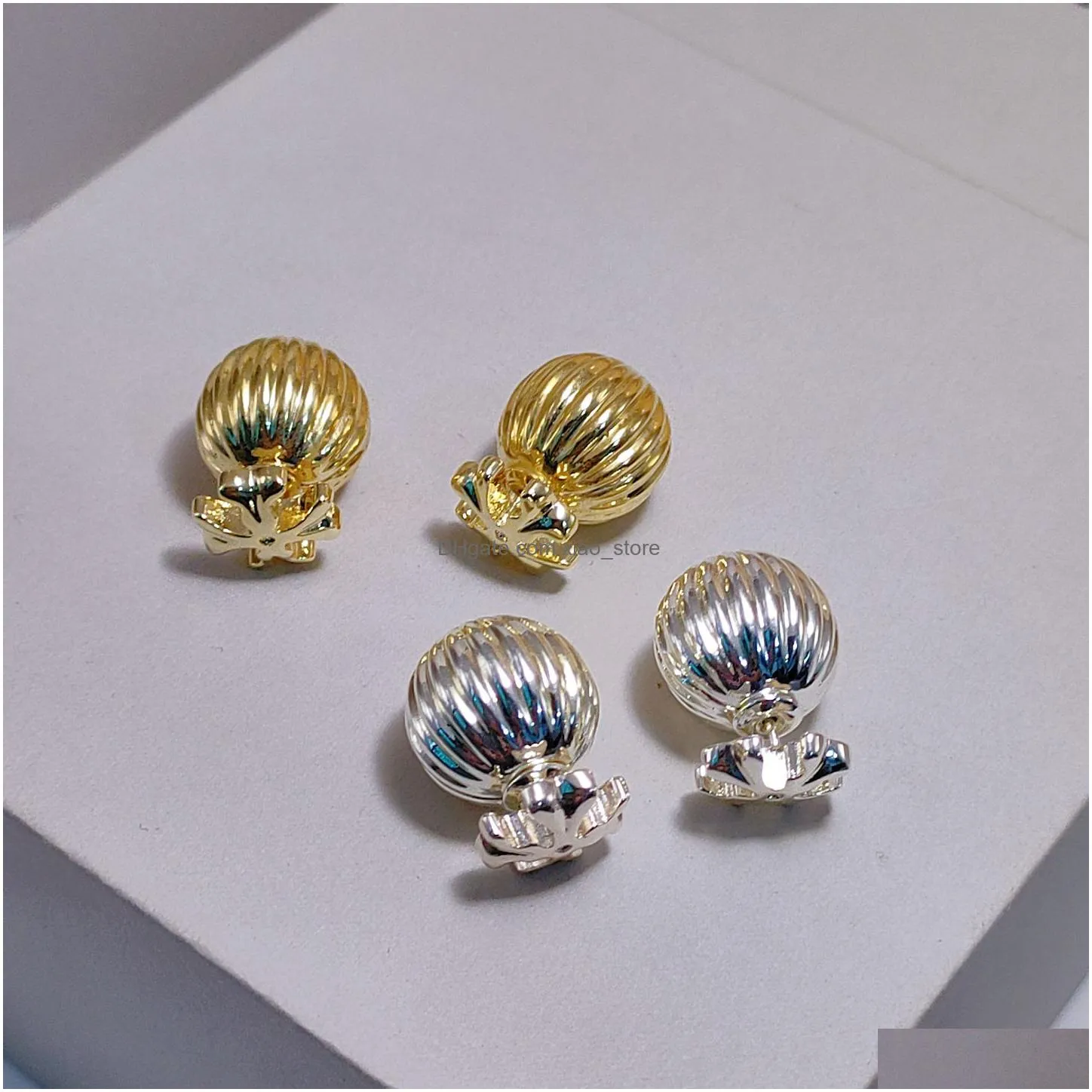 retro metal round ball ear stud earring with silver needle earrings worn in front and back hiphop rock punk jewelry