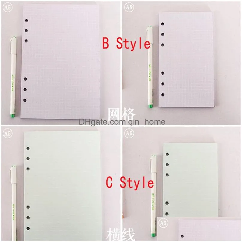 wholesale 40 sheets notepads paper a5 a6 notebook index divider for daily planner colorful card papers 6 holes school supplies