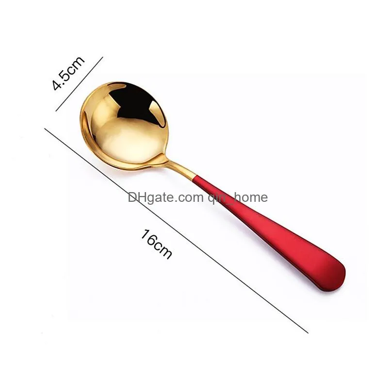 luxury creativity stainless steel small round spoon household thickening spoon el restaurant bar spoon 
