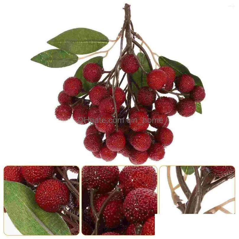 decorative flowers simulated fruit skewers fake string toy artificial model plants decor faux bayberry decorate