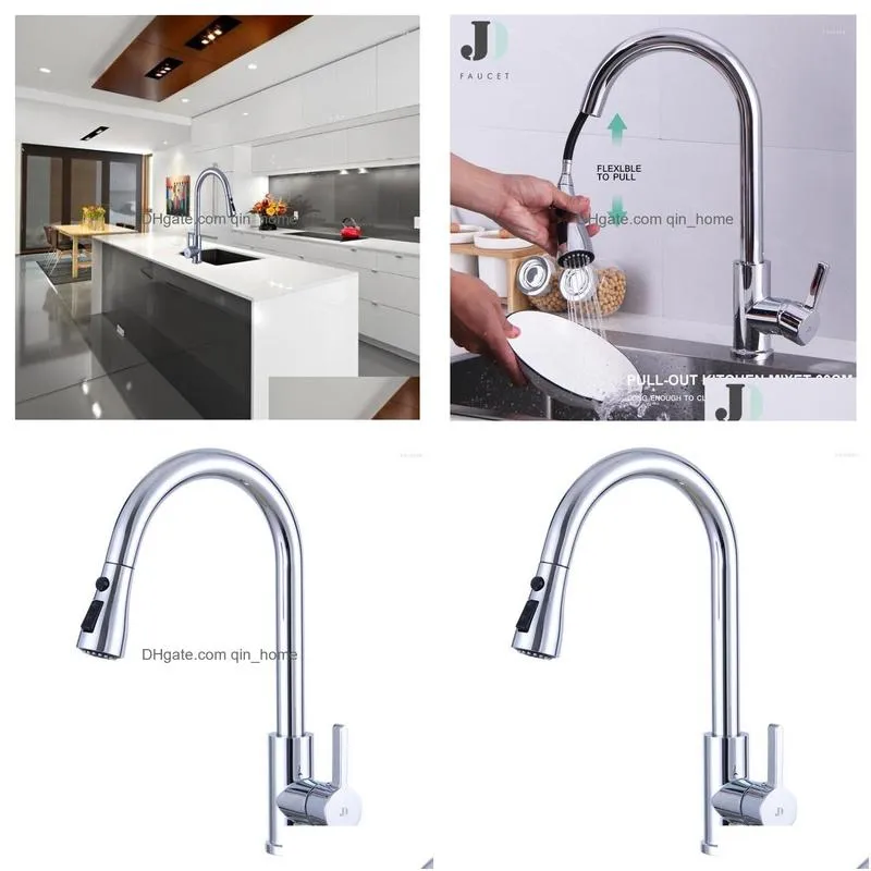 bathroom sink faucets 360 rotation touchless sensor kitchen faucet with extension pull out sprayer