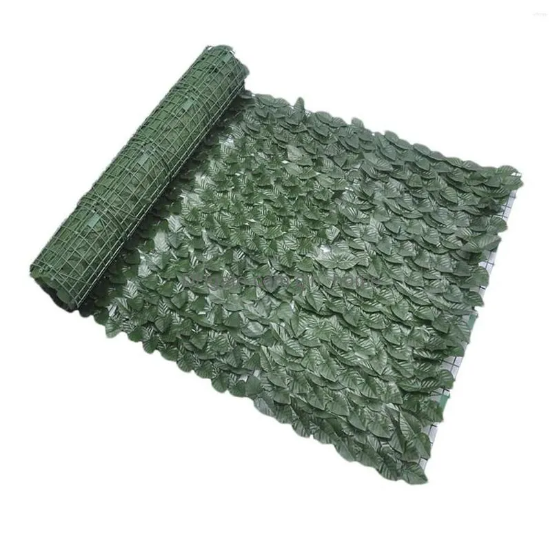 decorative flowers artificial leaf screening green hedges panels trellis rattan roll with faux leaves garden privacy screens