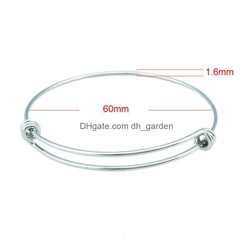 Bangle High Quality Stainless Steel Expandable Wire Bangle Bracelets For Men Women Jewelry Findings Fashion Diy Sier Charm Bracelet D Dhzs1
