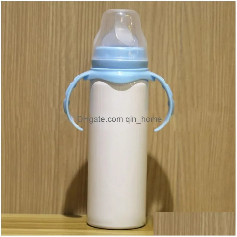 sublimation blank white straight baby water bottle 8 oz children stainless steel feeding tumbler cup