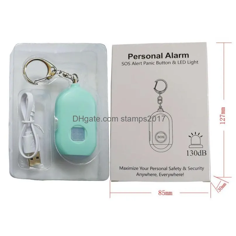  rechargeable self defense keychain dual-mode alarm with flashlight smart device outdoor personal alarm with pack box