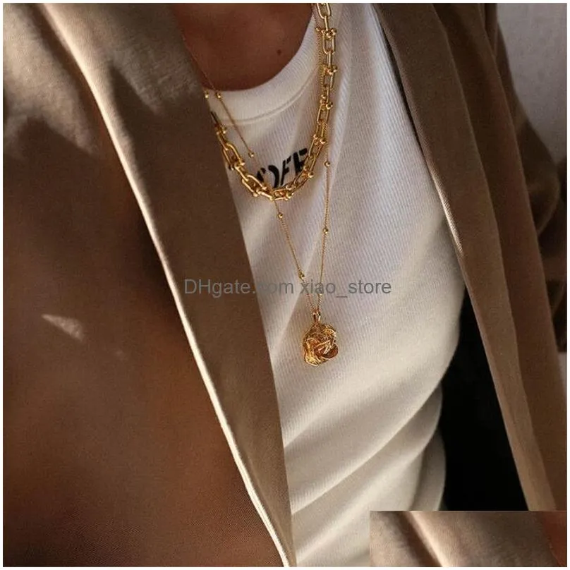 choucong ins brand top sell u style necklace 18k gold fill high quality women men link chain necklaces gift