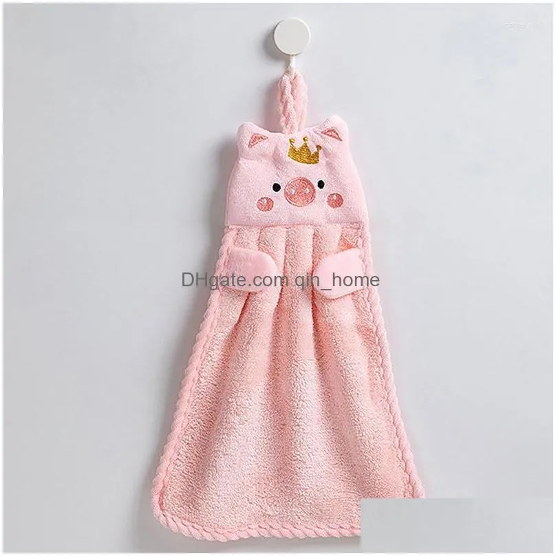 towel cute hand kitchen bathroom super absorbent microfiber tableware cleaning cartoon pig hanging