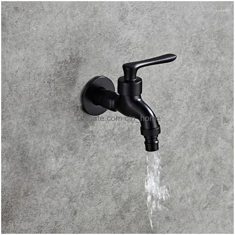 bathroom sink faucets black bibcock brass faucet outdoor garden taps for washing machine laundry cleaning toilet mop