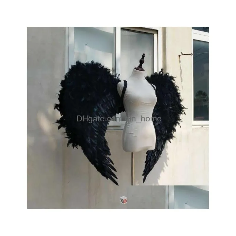decoration costumed high quality unique black angel wings cosplay party stage show shooting displays props fairy wings ems 