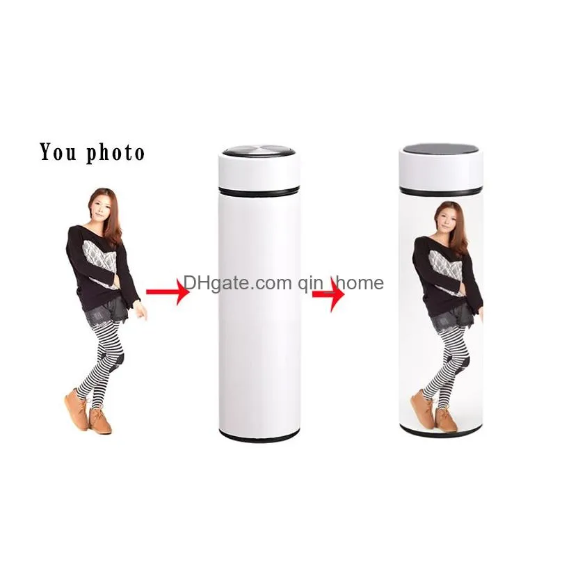 350ml 500 ml sublimation blank bottles tumblers intelligent tumbler stainless steel water bottle temperature display smart vacuum flasks coffee cup