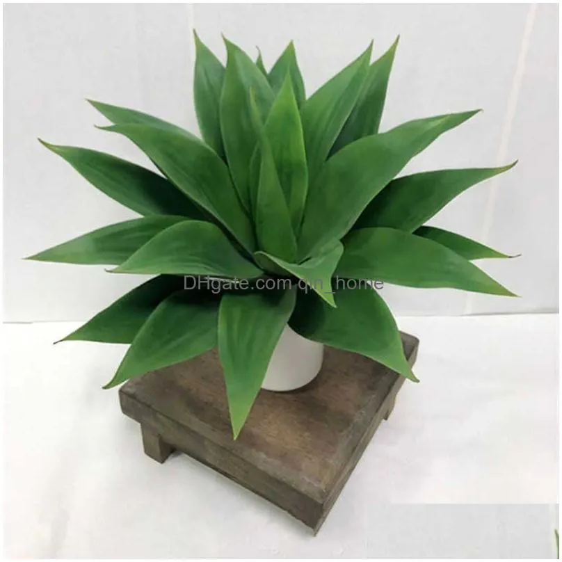 55cm artificial rare agave plants indoor plastic branch tropical fake green leaf garden balcony office el home desktop decor 210624