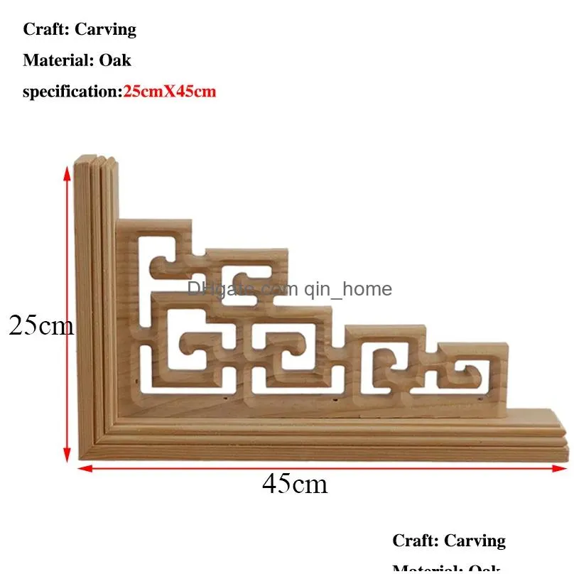 chinese antique double-sided carved corner flower statue ornamental wood appliques carving decal wooden window doors ale 