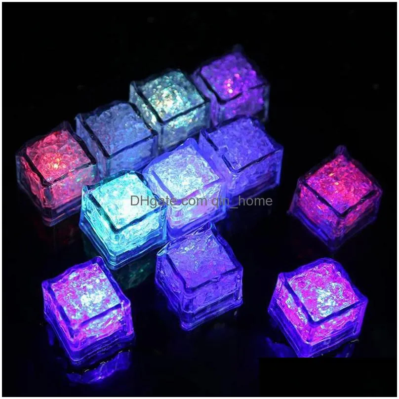 2021 flash ice cubes water-activated led flashlight put into water drink bars wedding birthday christmas festival decor