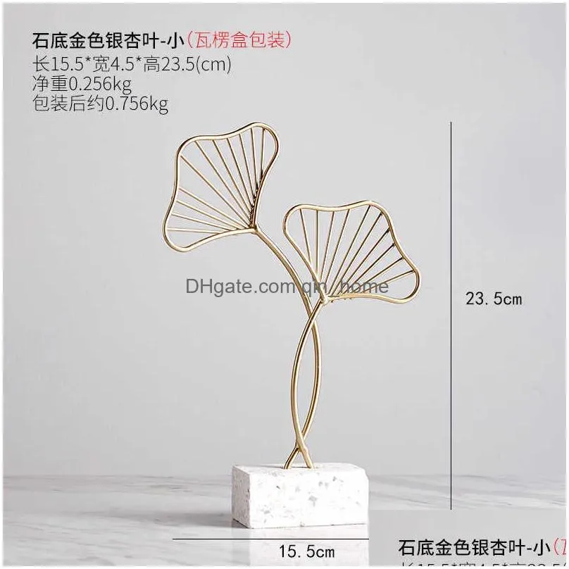 nordic creative modern plant ornament bedroom home decoration accessories for living room gold iron shape crafts desktop decor 210811