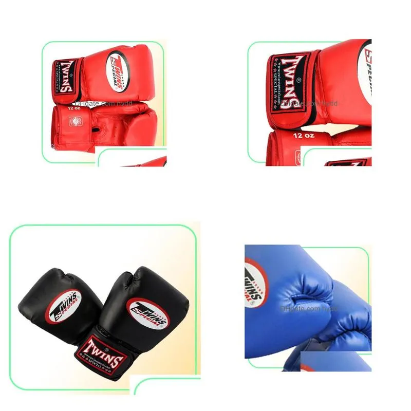 10 12 14 oz boxing gloves pu leather muay thai guantes de boxeo fight mma sandbag training glove for men women kids276r9459606