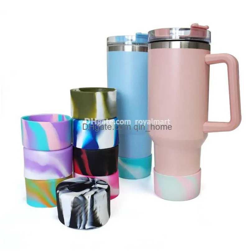 7.5cm protective water bottle bottom sleeve cover for 40oz tumbler silicone bumper boot