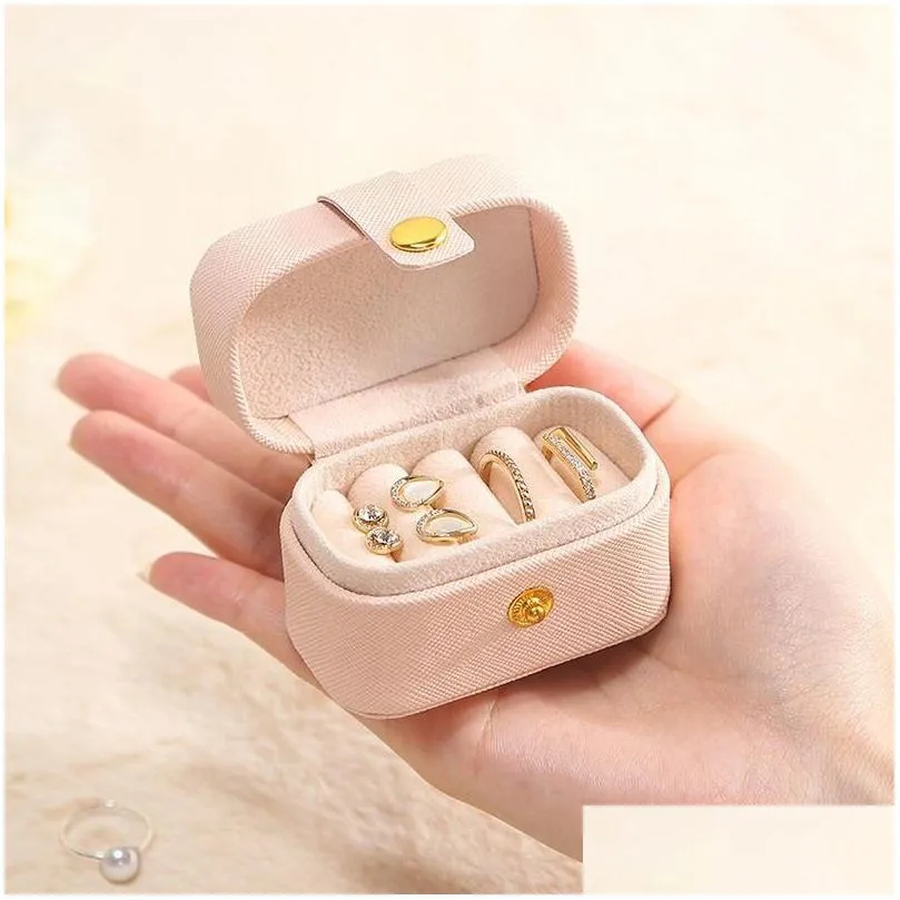 Other Fashion Accessories Portable Travel Jewelry Box Ring Earrings Necklace Packaging Of Storage High Quality Easy To Carry Not Take Othbg