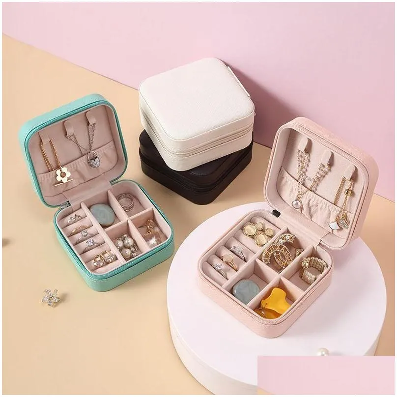 Other Fashion Accessories Portable Travel Jewelry Box Ring Earrings Necklace Packaging Of Storage High Quality Easy To Carry Not Take Othbg