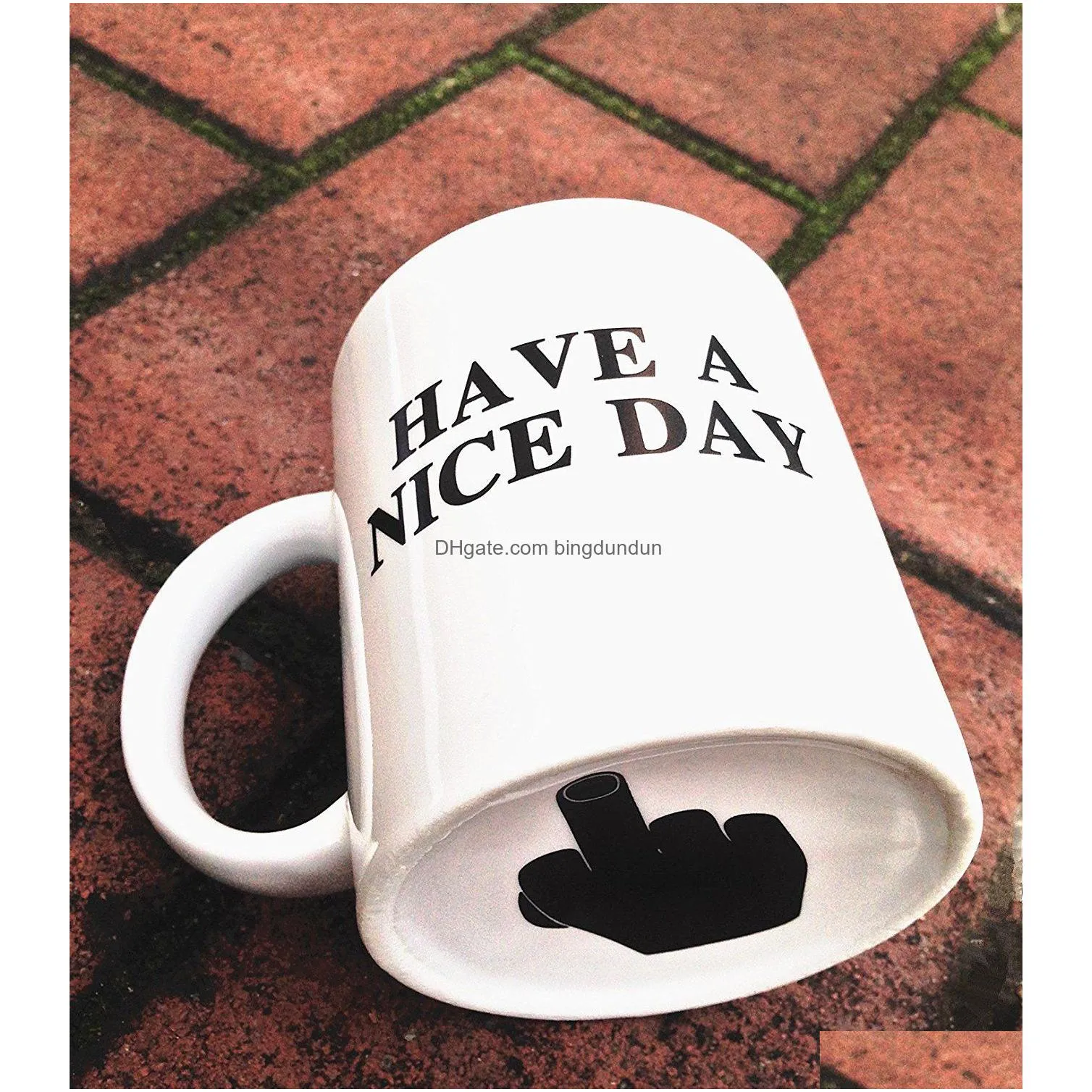 Mugs Creative Have A Nice Day Coffee Mug Middle Finger Funny Cup For Milk Tea Cups Novelty Drop Delivery Home Garden Kitchen, Dining B Dhbio