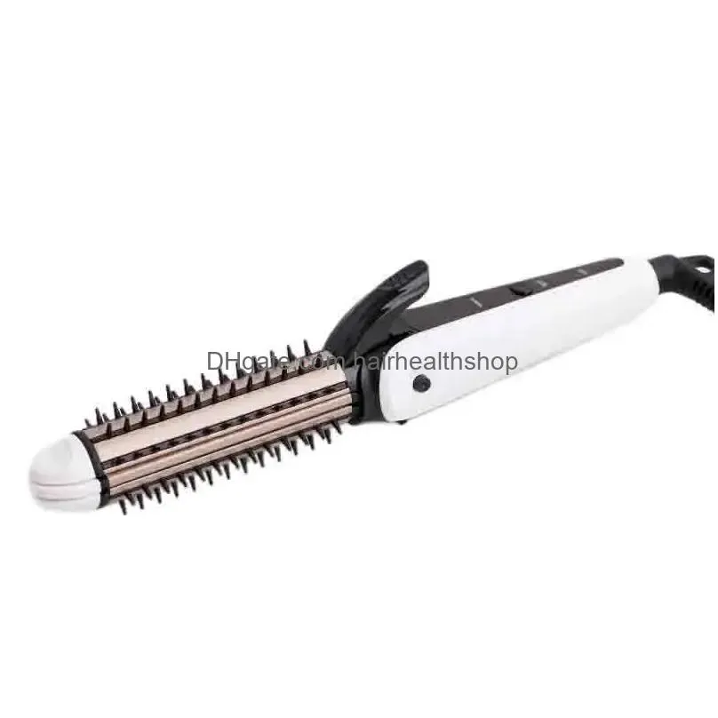 Hair Salon Irons Electric Hair Comb 3 In 1 Curler Fast Heating Mini Ceramic Curling Ironaddhair Straightener Flat Ironaddcorn Drop Del Dhxco