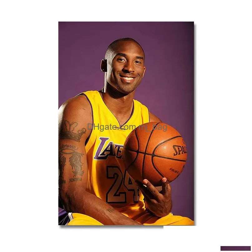 Paintings Black Mamba Mentality Posters Wall Art Basketball Legend Player Canvas Prints Paintings Picture For Home Decoration Drop Del Dhlhk