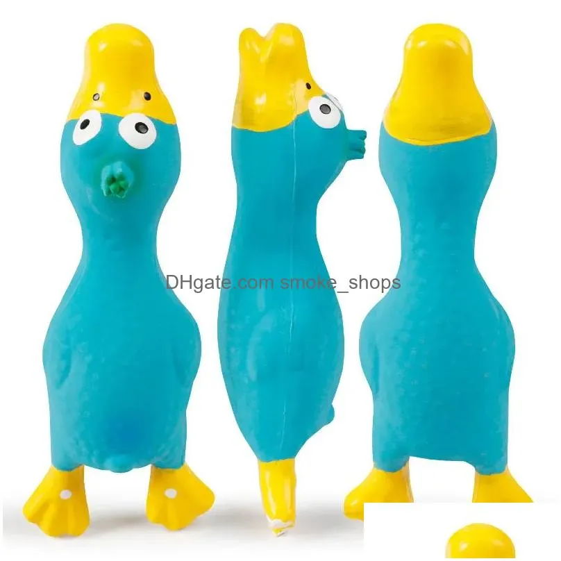 dog toys chews natural latex pet screaming chicken duck toy squeaker fun sound rubber training playing puppy chewing tooth clean