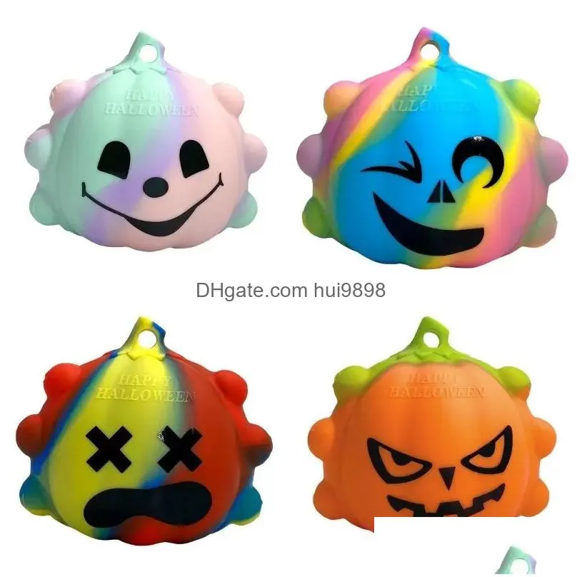 halloween jack-o-lantern decompression toy ball set rodent pioneer bat ghost mask decorative toy