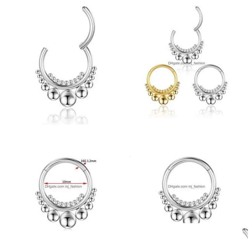 nose rings studs septum piercing titanium nose ring hoop clips helix earrings woman tragus industrial cartilage labret hinge segment