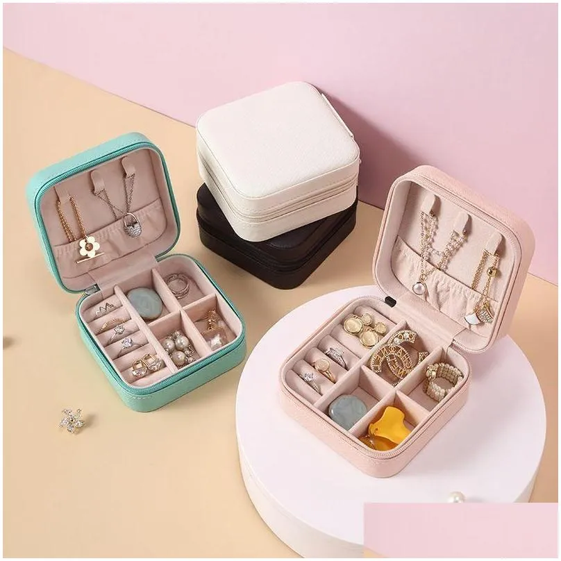 Other Fashion Accessories Portable Travel Jewelry Box Ring Earrings Necklace Packaging Of Storage High Quality Easy To Carry Not Take Otktx