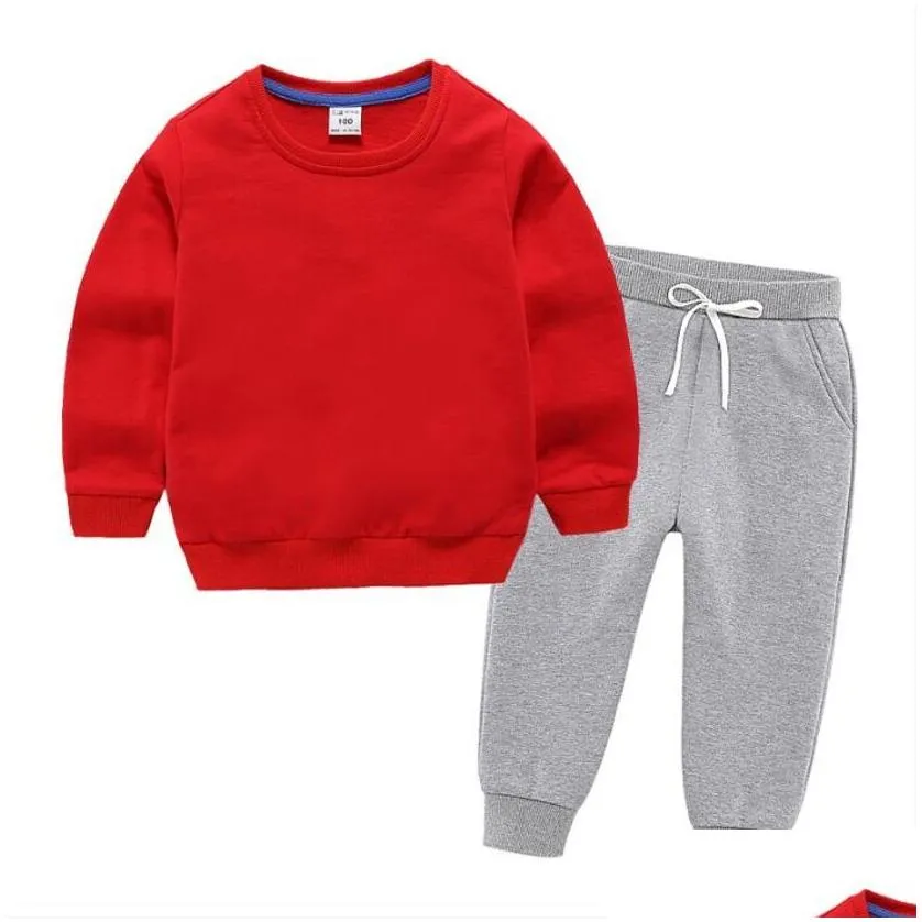childrens brand tracksuit sets boys and girls sports suits spring sweatshirt hoodie outdoor causal clothes 2 piece teenager set 2-8