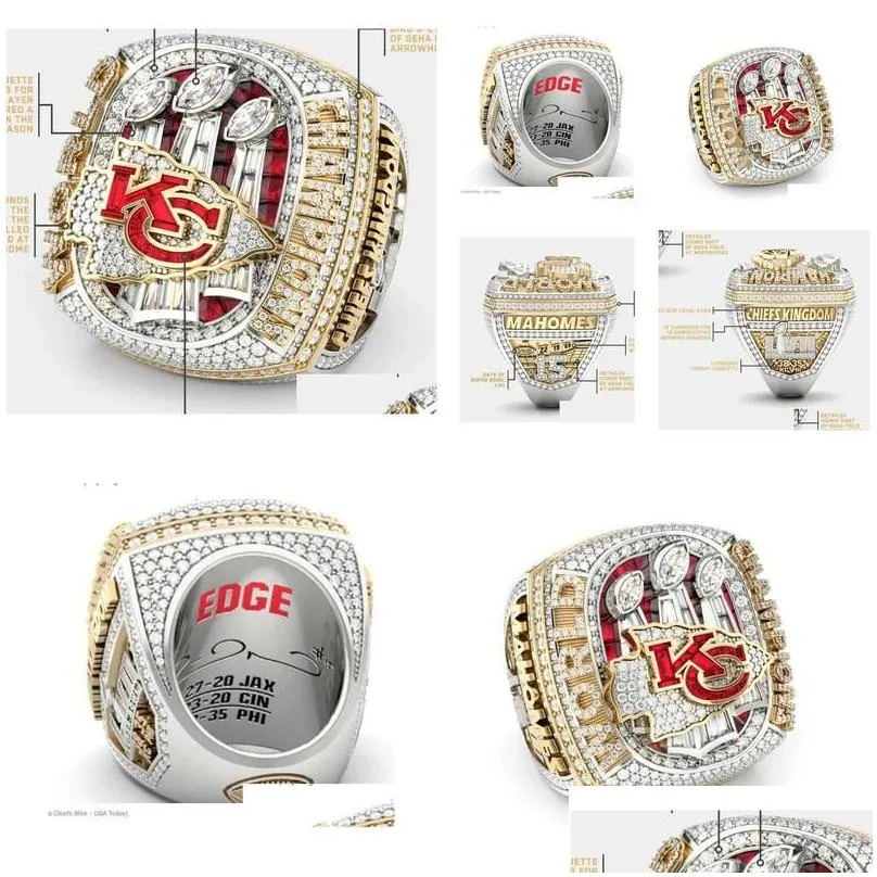 2022 2023 kc team champions championship ring with wooden display box souvenir men fan gift drop delivery dhjfk