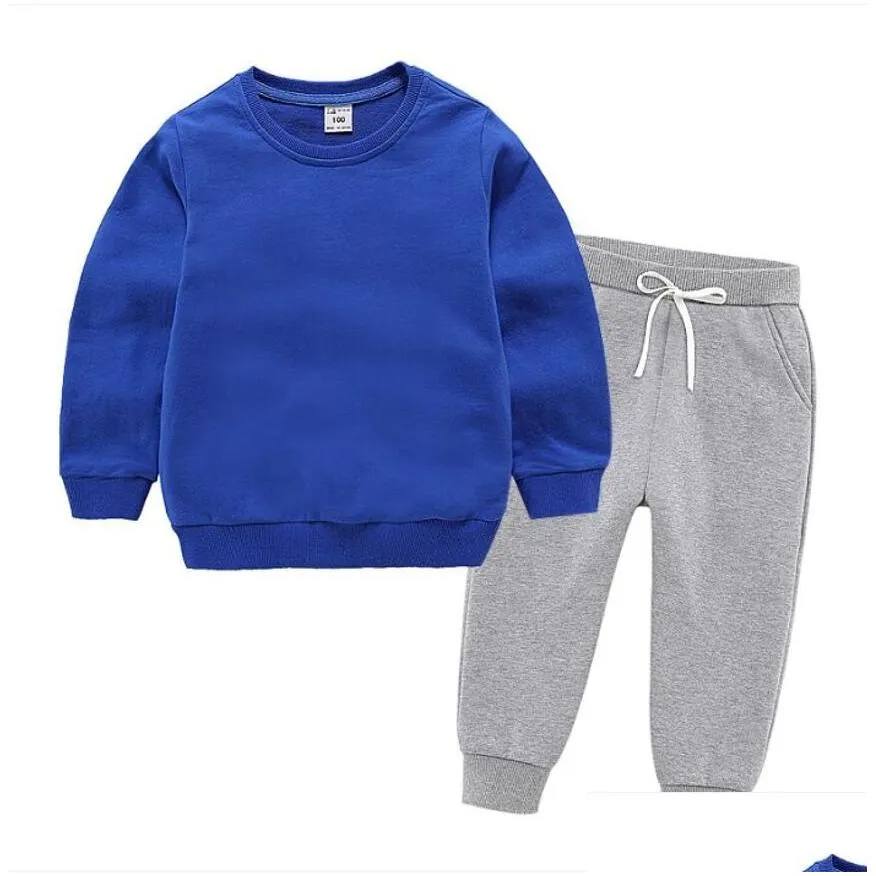 childrens brand tracksuit sets boys and girls sports suits spring sweatshirt hoodie outdoor causal clothes 2 piece teenager set 2-8