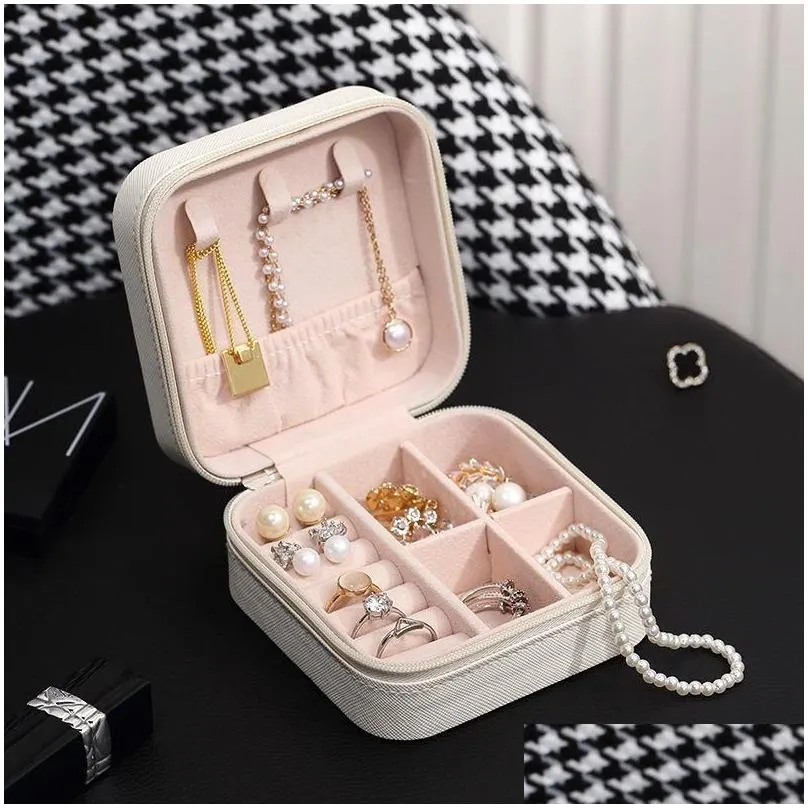 Other Fashion Accessories Portable Travel Jewelry Box Ring Earrings Necklace Packaging Of Storage High Quality Easy To Carry Not Take Otktx