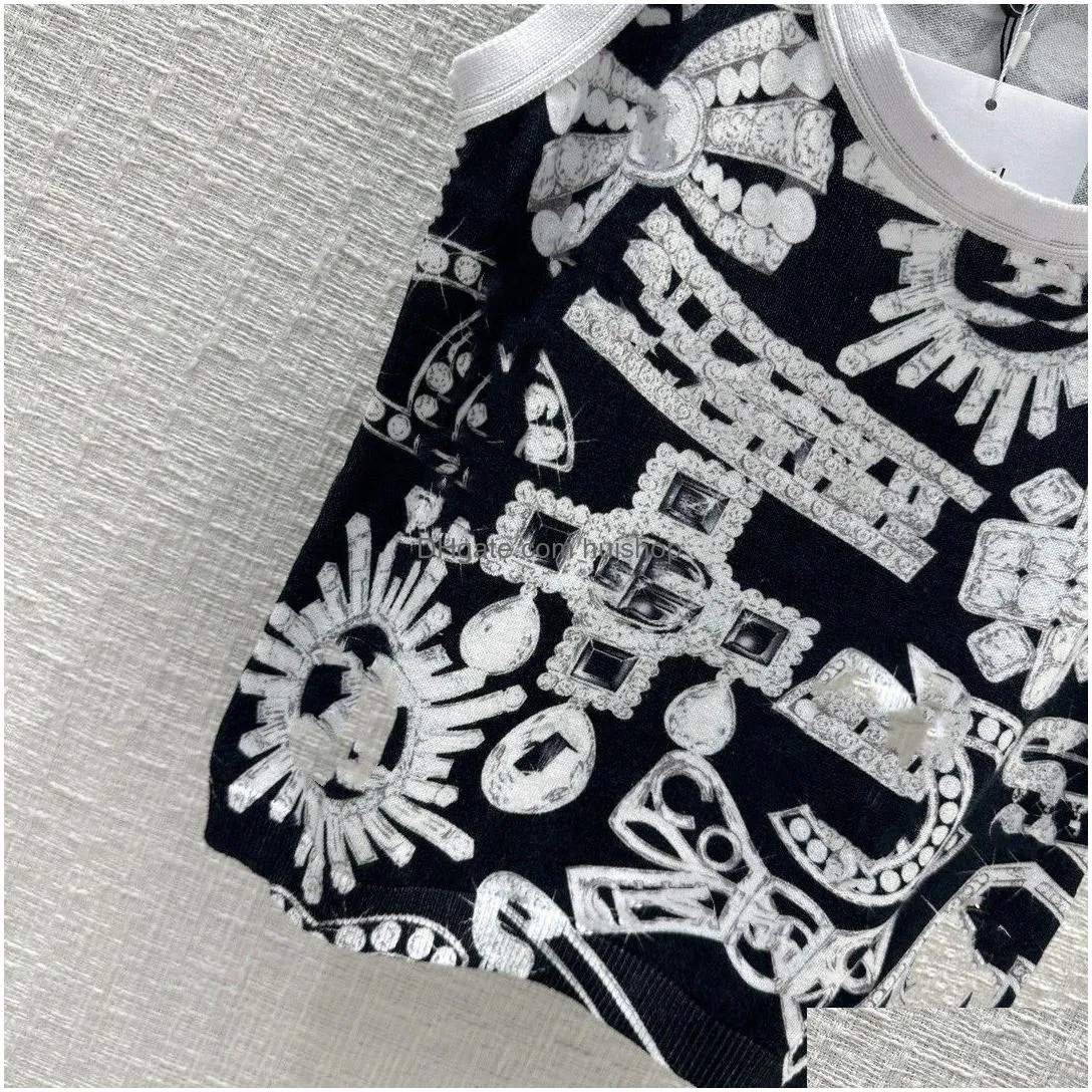 2023 autumn winter tops milan runway sweaters scoop neck high end jacquard pullover womens designer clothing 1116-12