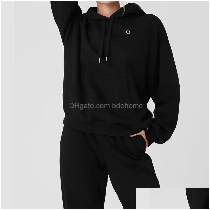 Yoga Outfit Al Yoga Sweatshirts Double Take Hooded Sweater City Sweat Plover Hoodies Man And Women Warm Loose Jogger Sportswear Casual Dh1Hq