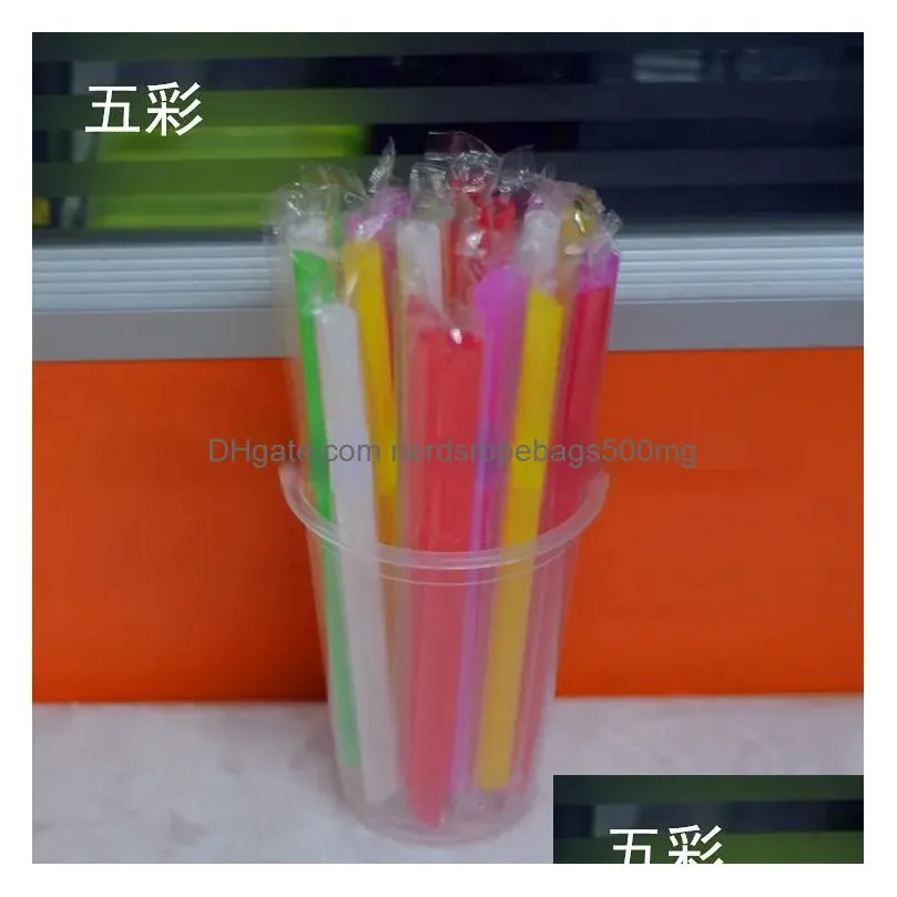 Disposable Plastic Straws Disposable Sts Pearl Milk Tea St Porridge Tube Thick Independent Packaging Expectant Mother 100 Pcs/Pack Dro Dhimy