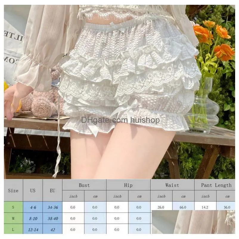 womens panties summer sweet lolita pumpkin shorts women lace ruffle bow safety short pants cute cake skirt knickers japanese kawaii