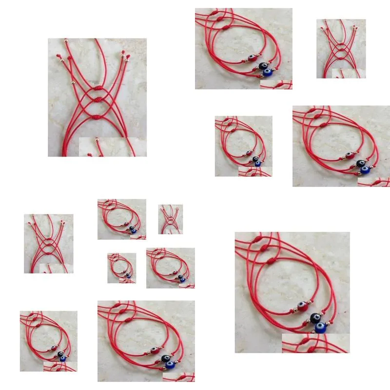 20pcs nylon evil eye red string kabbalah bracelet gold bead good luck charm protection cuff bracelets bangle jewelry gift punk