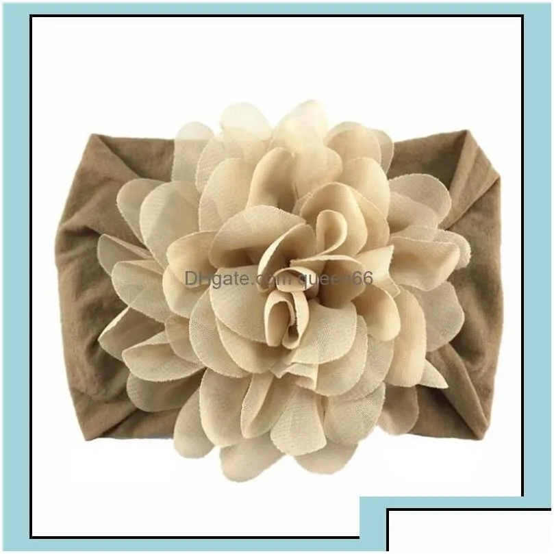 headbands nylon hairbands hair wraps big chiffon flower elastics for baby girls born infant toddlers kids drop delivery jewelry hairj