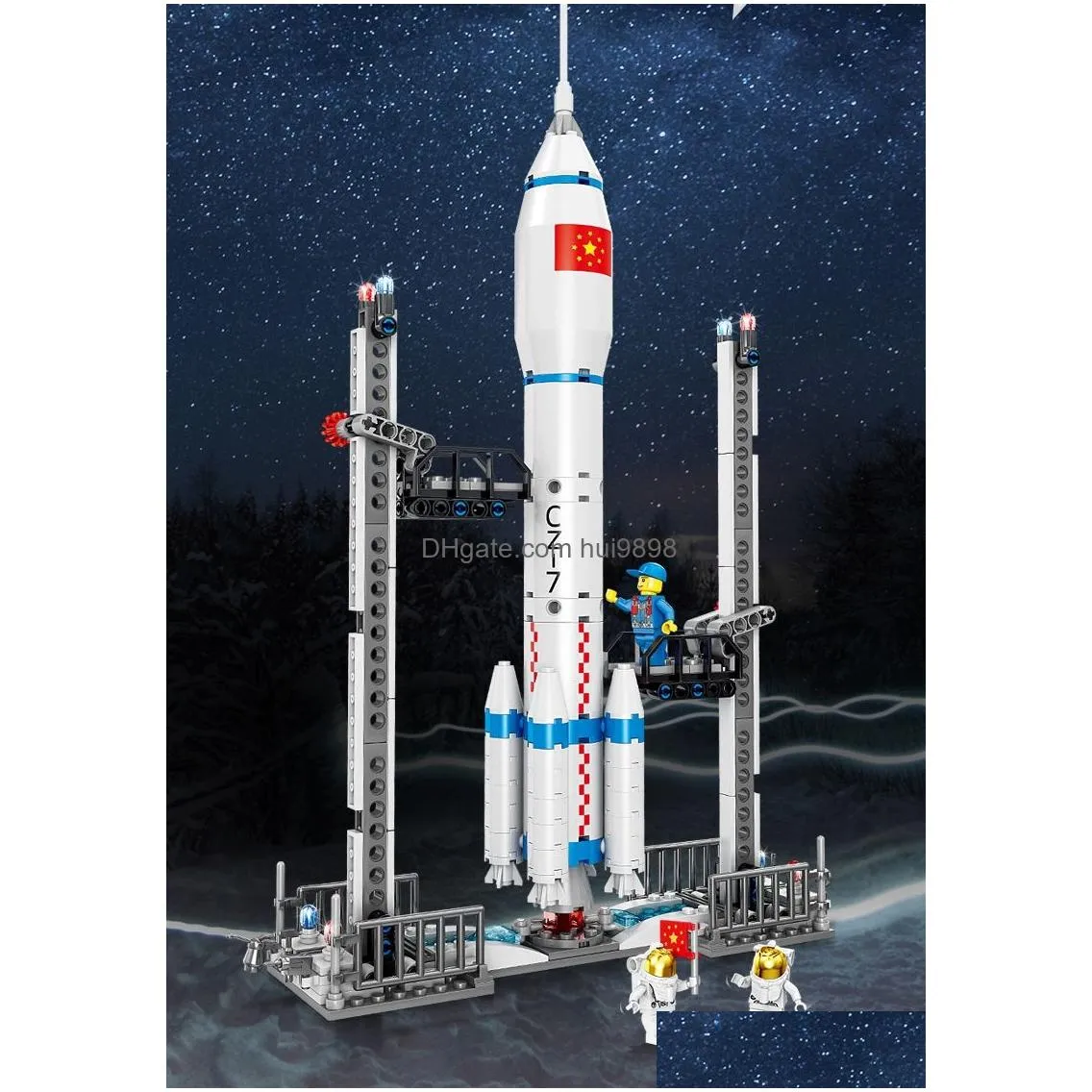 spacex war build block lepin brick building blocks technic space exploration lunar rover metamorphic warrior king kong rocket toy model kit toy for kid