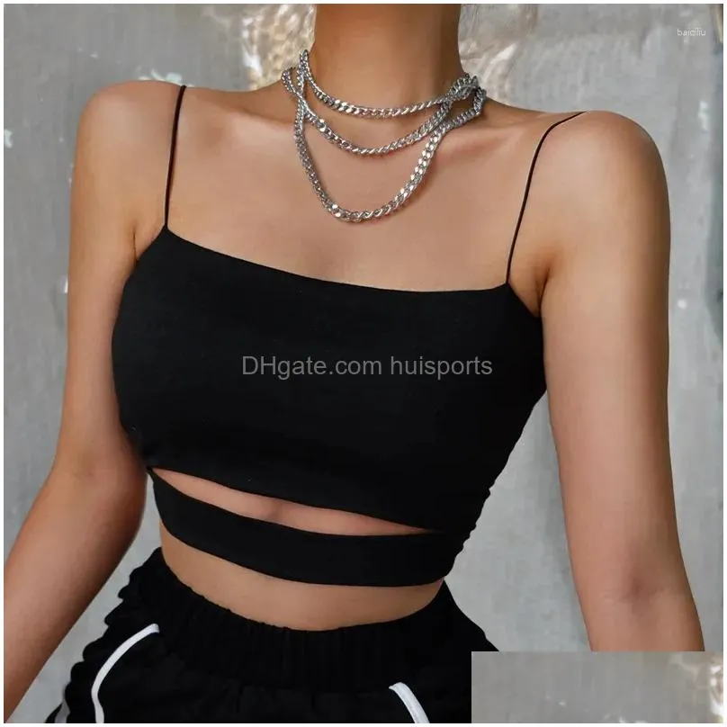 yoga outfit 2024 fashion sexy women summer casual sleeveless cut-out short tee shirt crop top vest strap tank blouse