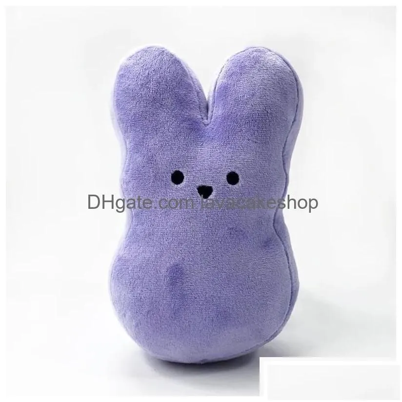 Other Festive Party Supplies 15Cm Mini Easter Bunny Peeps Plush Doll Pink Blue Yellow Purple Rabbit Dolls For Childrend Cute Soft Toys